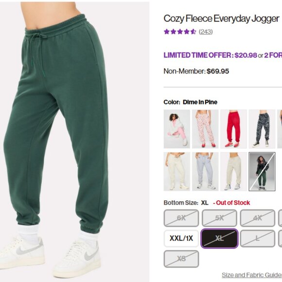 Yitty Cozy Fleece Everyday Jogger in Pine *XL* - Picture 1 of 1